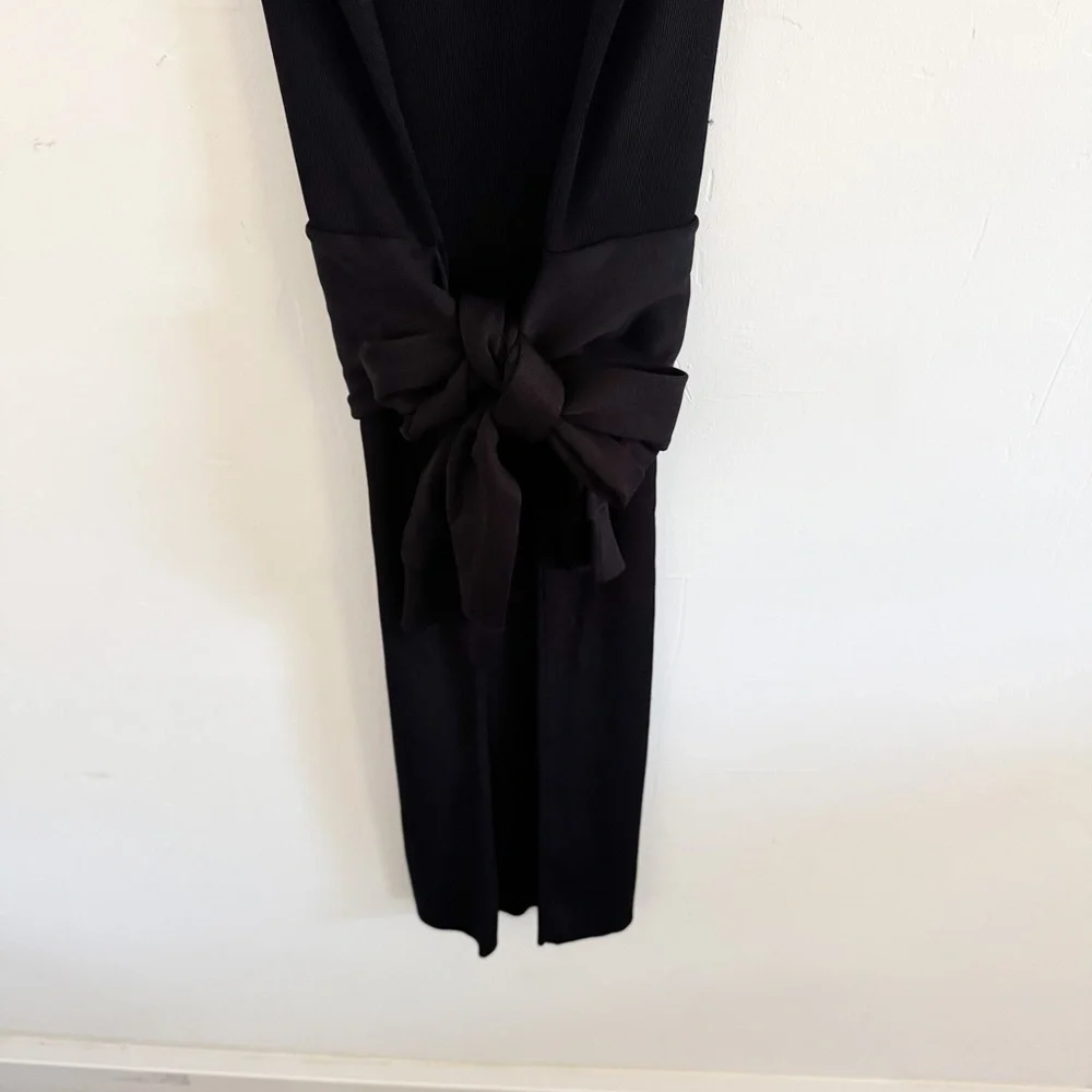 NWT Helmut Lang Black Knit Tie Waist Dress S - Picture 4 of 8
